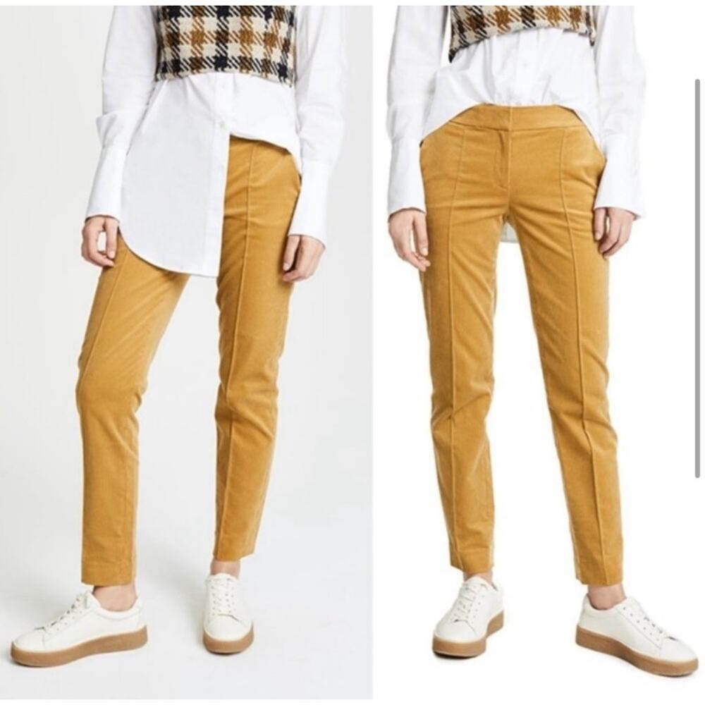 TORY BURCH Women’s Devi Gold Mustard Corduroy Trouser Pant size 29